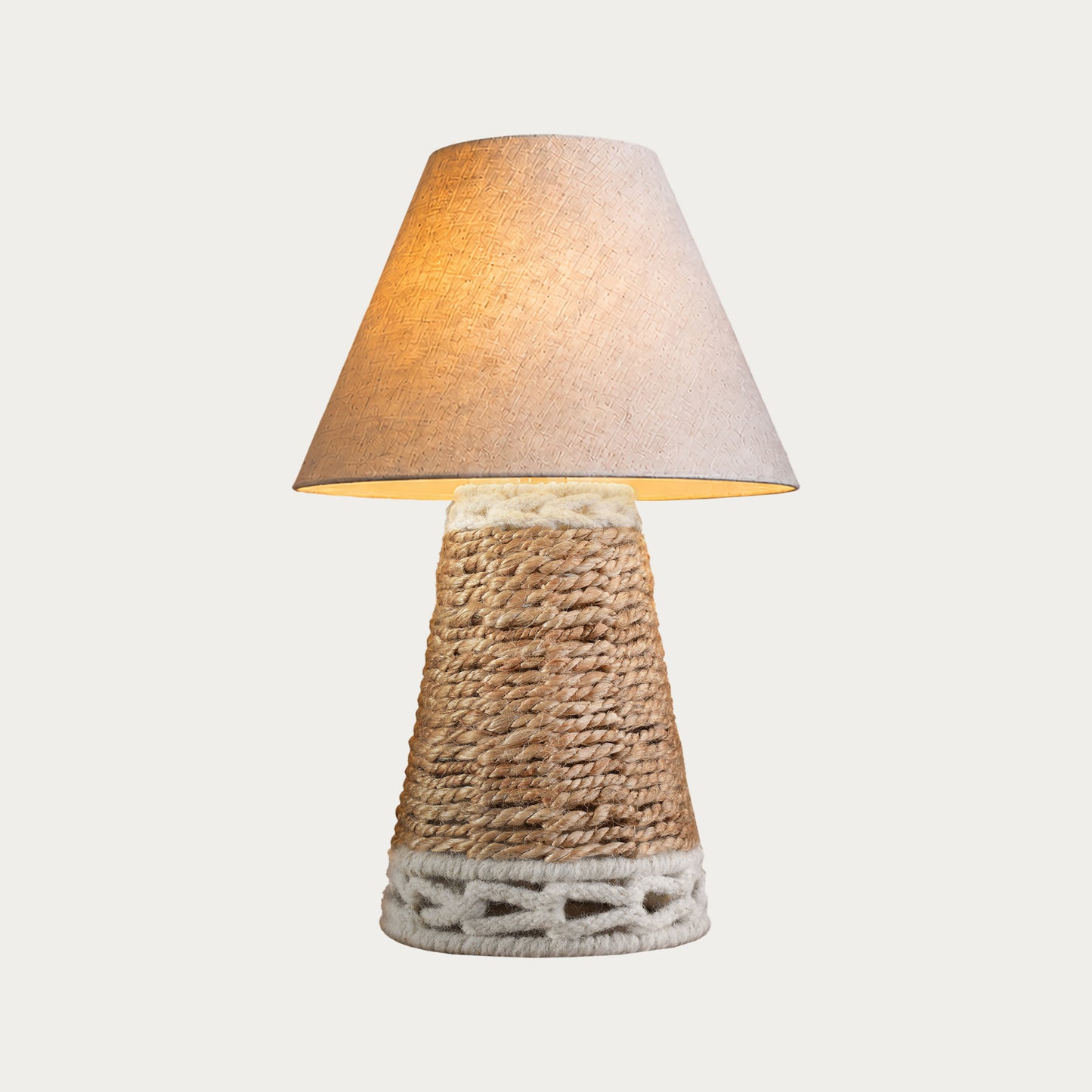 NALEN TABLE LAMP - NATURAL/IVORY - HAND MADE - JUTE/WOOL