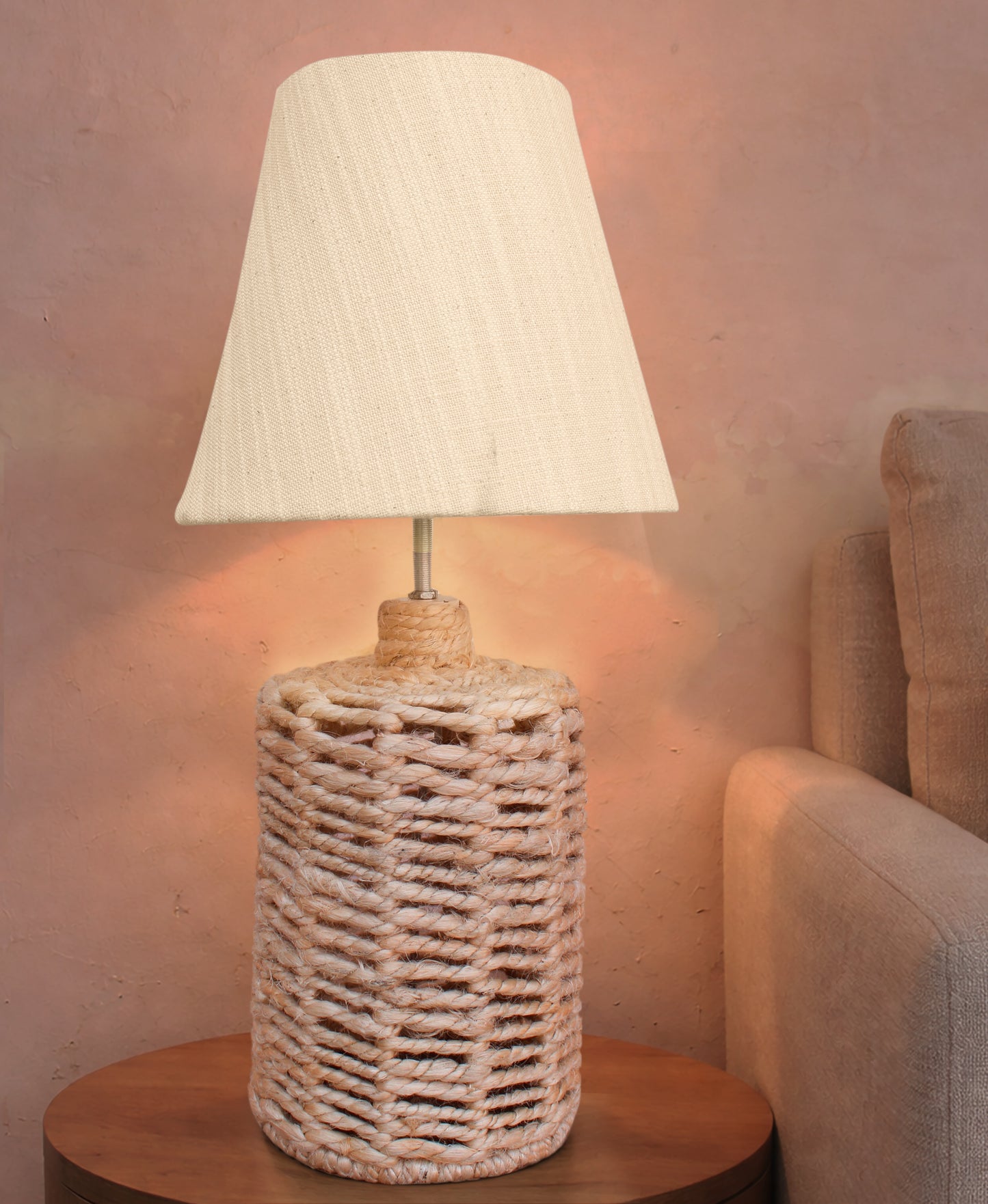 NAYVIK TABLE LAMP - BEIGE - HAND MADE - JUTE