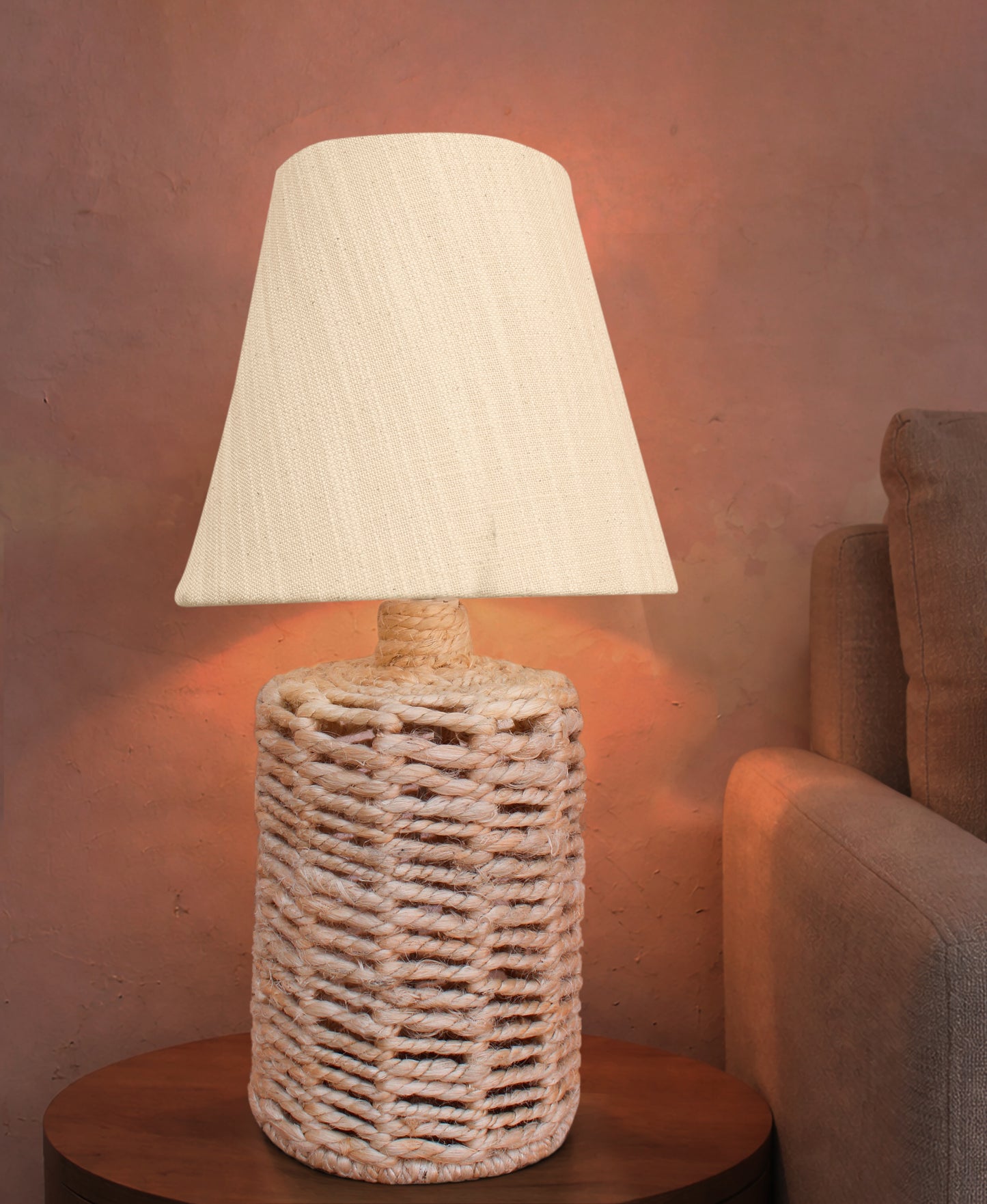 NAYVIK TABLE LAMP - BEIGE - HAND MADE - JUTE