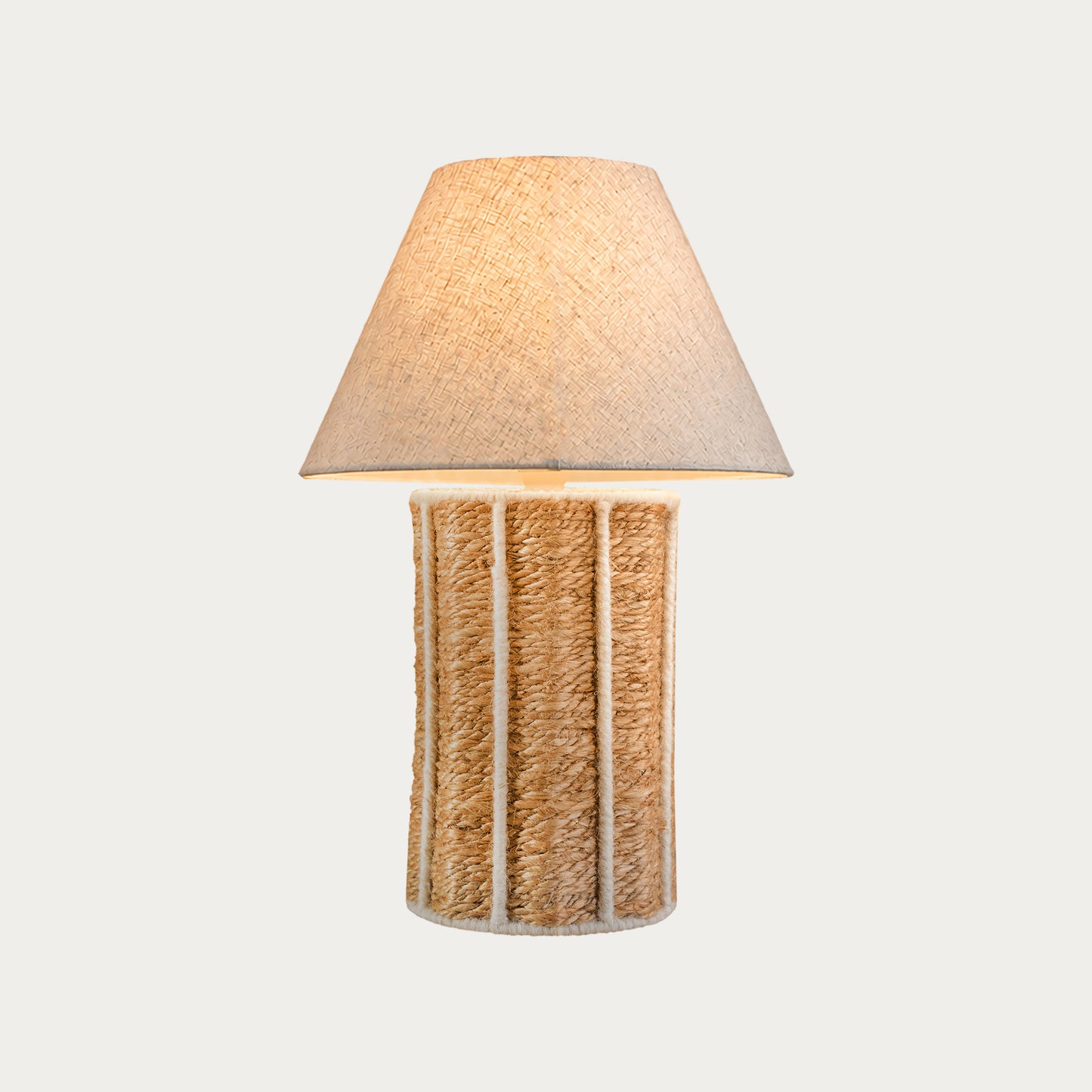 NOCTRA TABLE LAMP - NATURAL/IVORY - HAND MADE - JUTE/WOOL