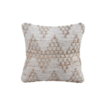 NOGOA CUSHION - JUTE/WOOL - NATURAL/IVORY - HANDWOVEN