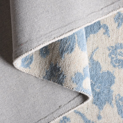 OAKEN RUG - IVORY/BLUE - CIRCULAR KNITTING - WOOL