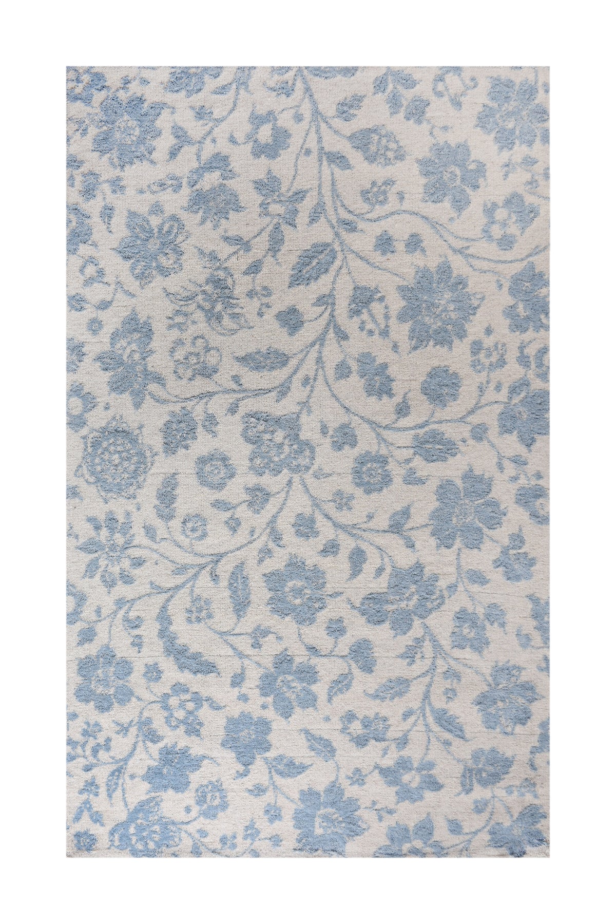 OAKEN RUG - IVORY/BLUE - CIRCULAR KNITTING - WOOL