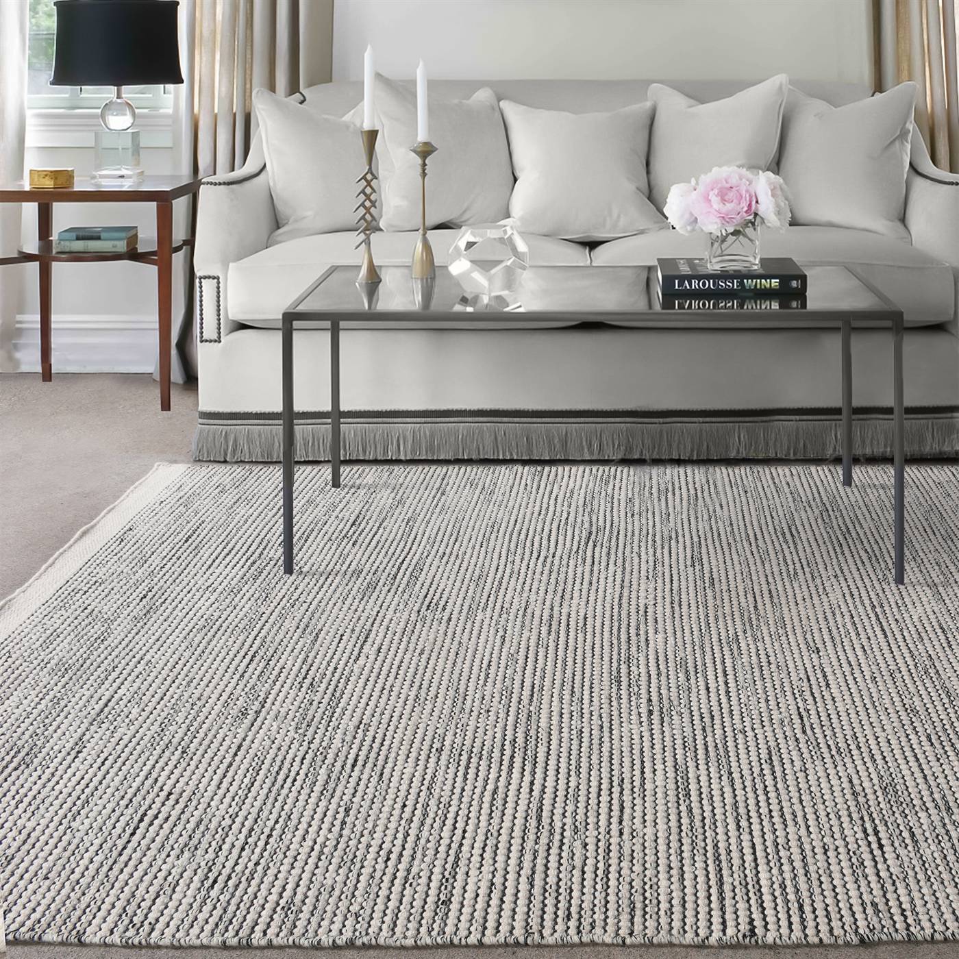 Area Rug, Bedroom Rug, Living Room Rug, Living Area Rug, Indian Rug, Office Carpet, Office Rug, Shop Rug Online, Natural White, Charcoal , Wool, Hand Woven , Pitloom, Flat Weave, Intricate 