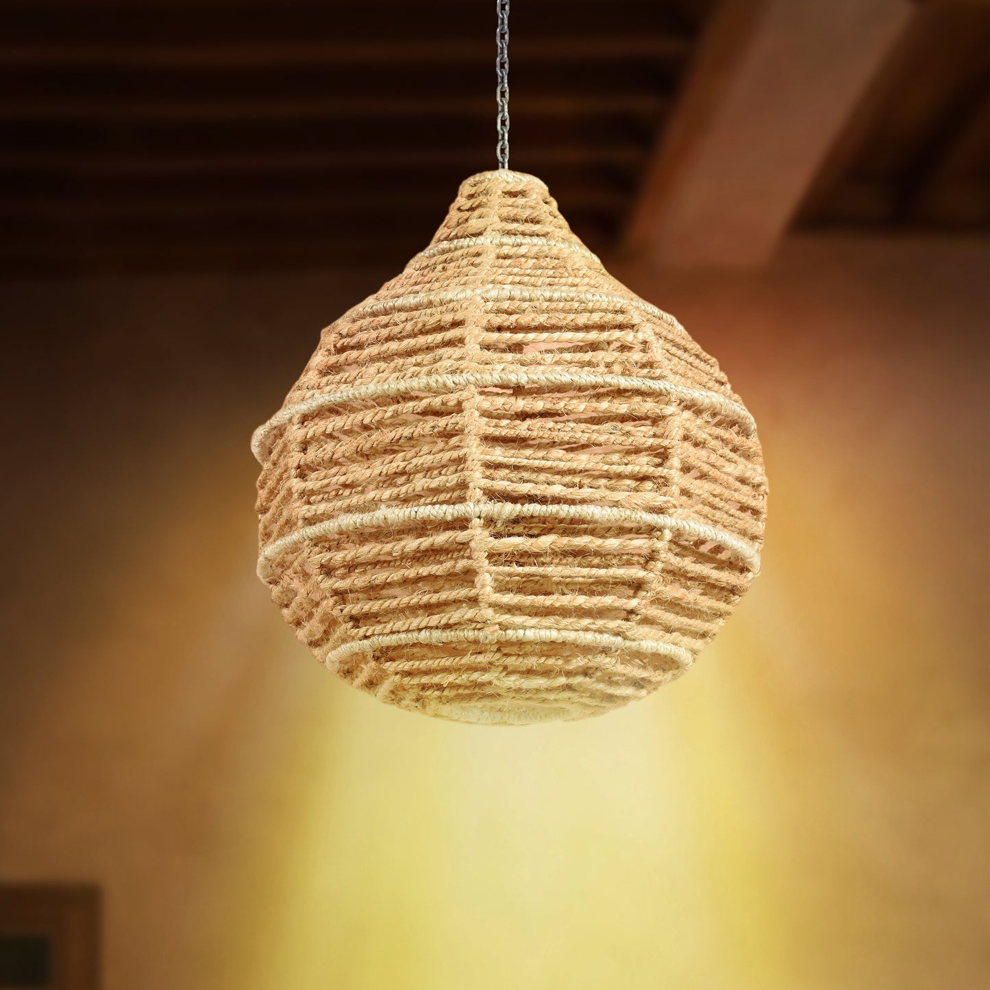 OGUOLA-III LAMP - NATURAL/IVORY - HAND MADE - WOOL/JUTE