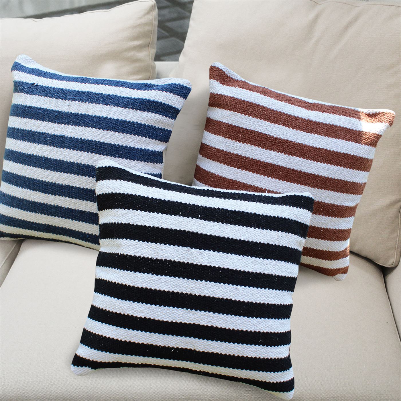 Oliver Pillow, Cotton, Natural White, Pitloom, Flat Weave