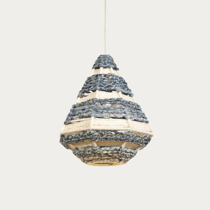 ONSLOWE LAMP - IVORY/BLUE - HAND MADE - WOOL/COTTON DENIM