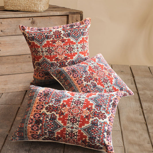 Orten Pillow, Cotton, Printed, Multi, Pitloom, Flat Weave