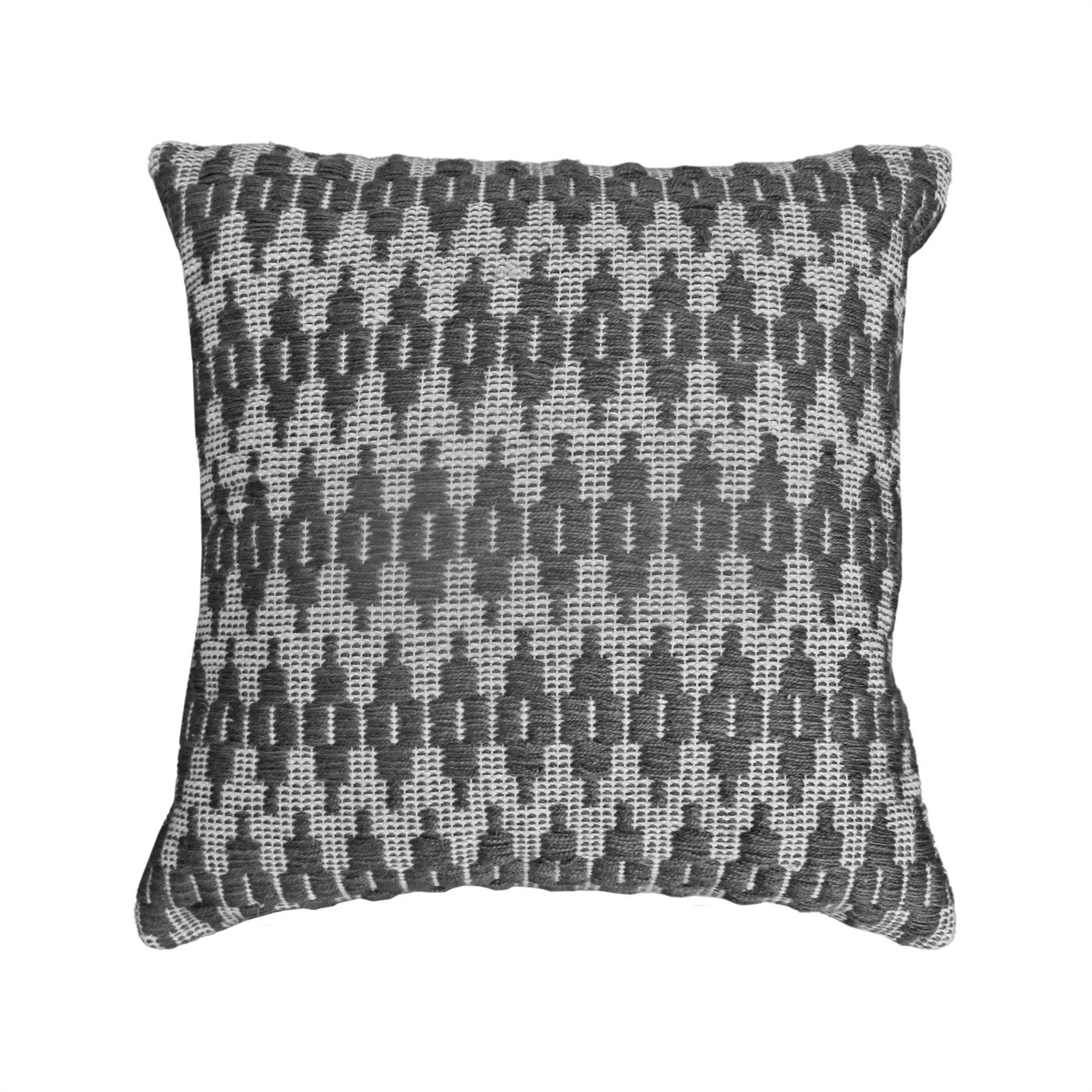 Osbert Cushion, 45x45 cm, Grey, Natural White, PET, Hand Woven, Pitloom, Flat Weave