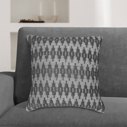 Osbert Cushion, 45x45 cm, Grey, Natural White, PET, Hand Woven, Pitloom, Flat Weave