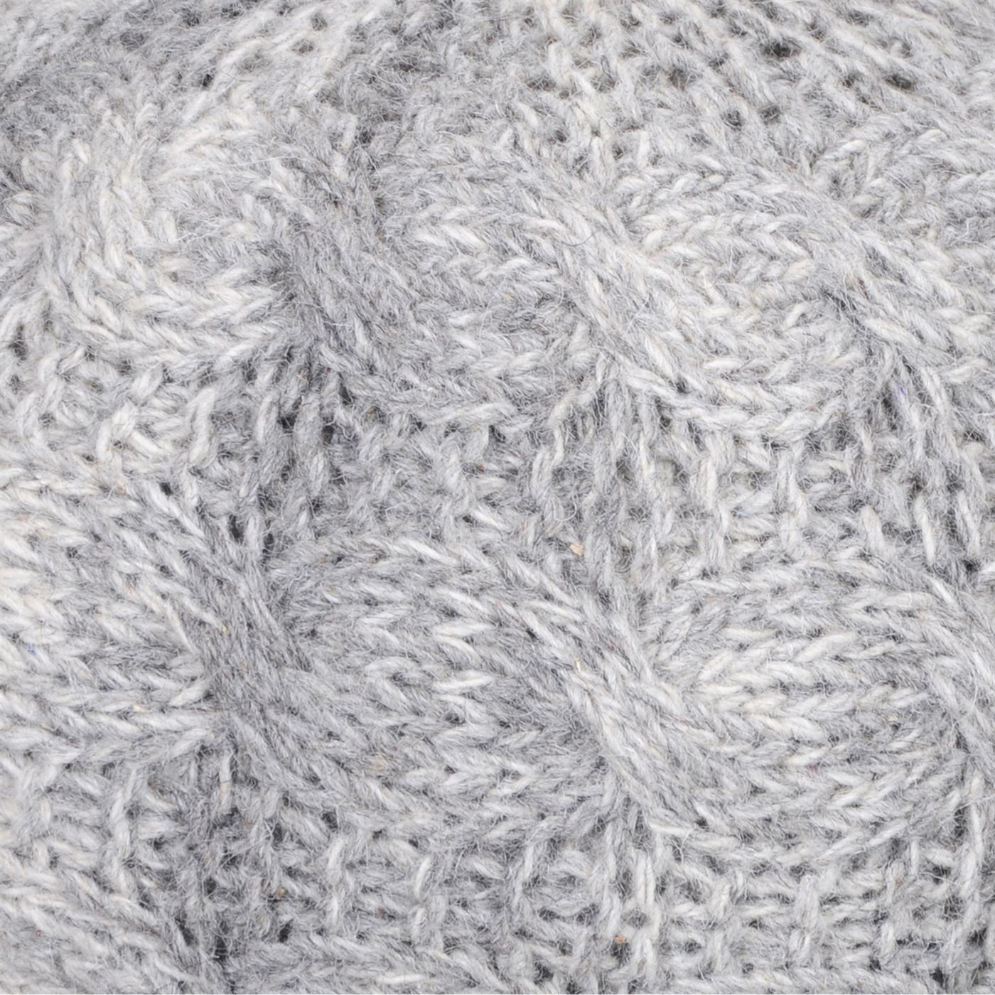 Oslo Round Pouf, Wool, Grey, Hm Knitted, Flat Weave 