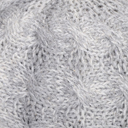 Oslo Round Pouf, Wool, Grey, Hm Knitted, Flat Weave 