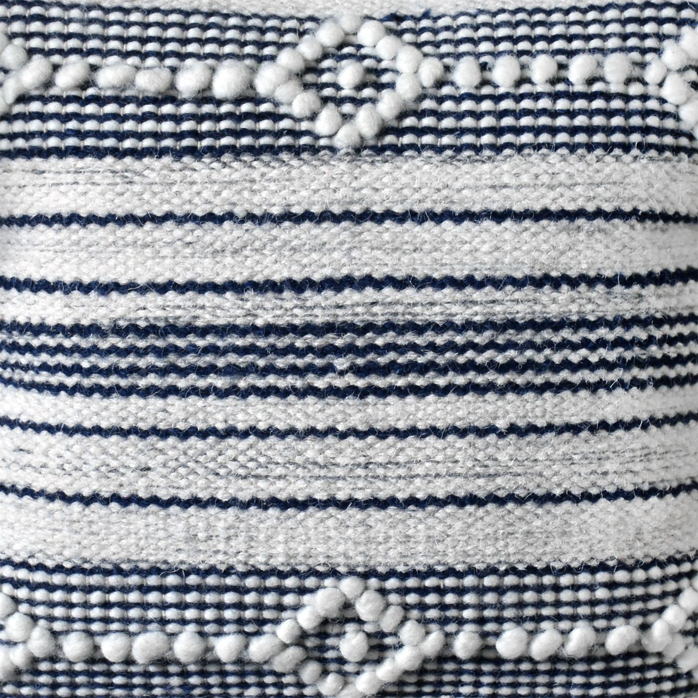 Oster Pillow, Wool, Natural White, Blue, Pitloom, All Loop