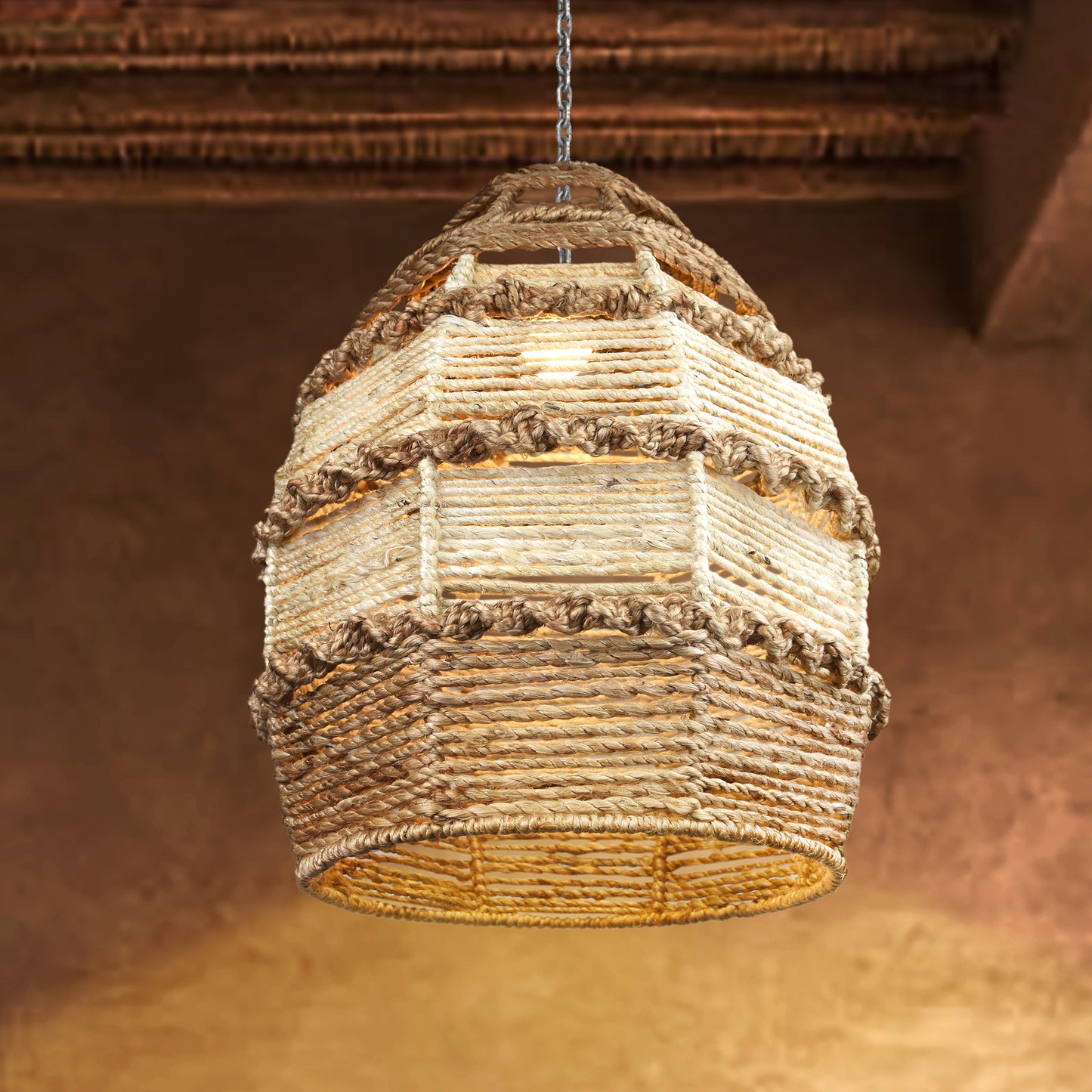 OSVALDO LAMP - IVORY/NATURAL - HAND MADE - JUTE