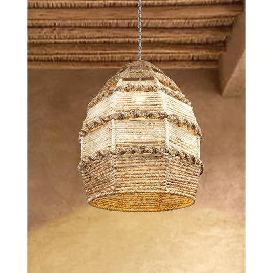 OSVALDO LAMP - IVORY/NATURAL - HAND MADE - JUTE