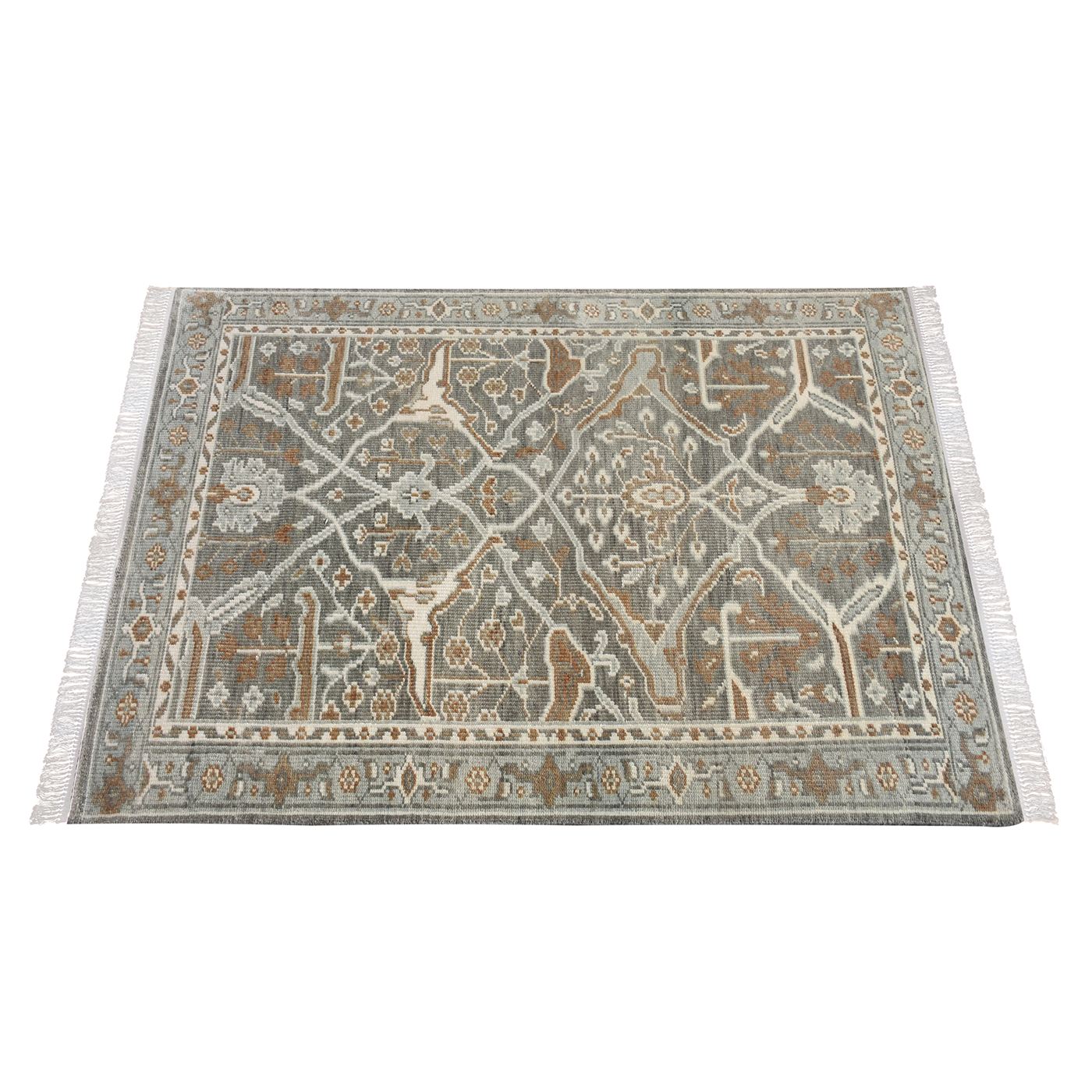 Area Rug, Bedroom Rug, Living Room Rug, Living Area Rug, Indian Rug, Office Carpet, Office Rug, Shop Rug Online, Wool, Light Green, Hand  knotted, All Cut, Boho-Chic