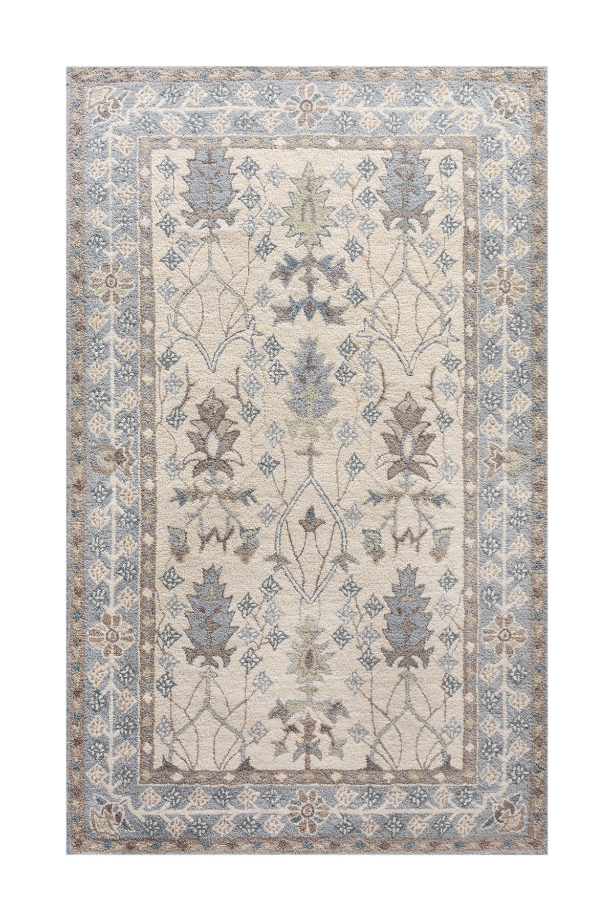 PALERMOSA RUG - IVORY/BLUE - HAND TUFTED - WOOL