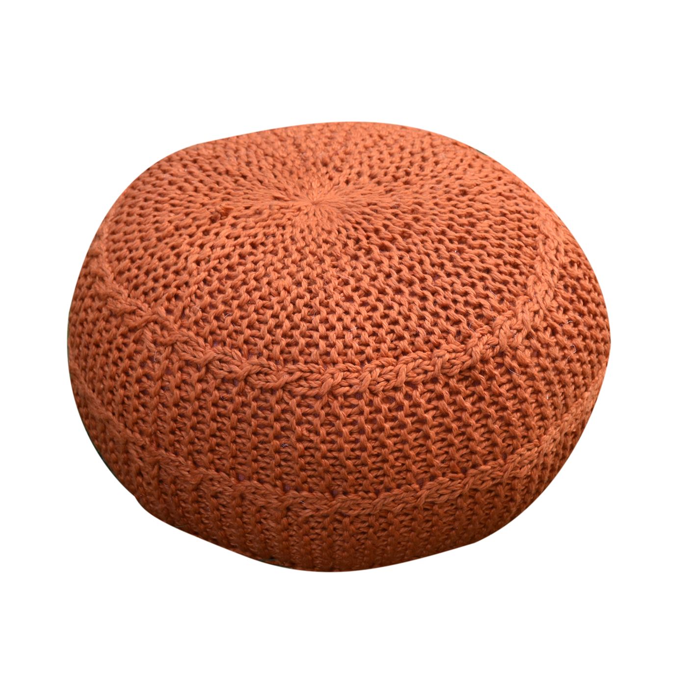 Palmas Pouf, Pet, Orange, Hm Knitted, Flat Weave 