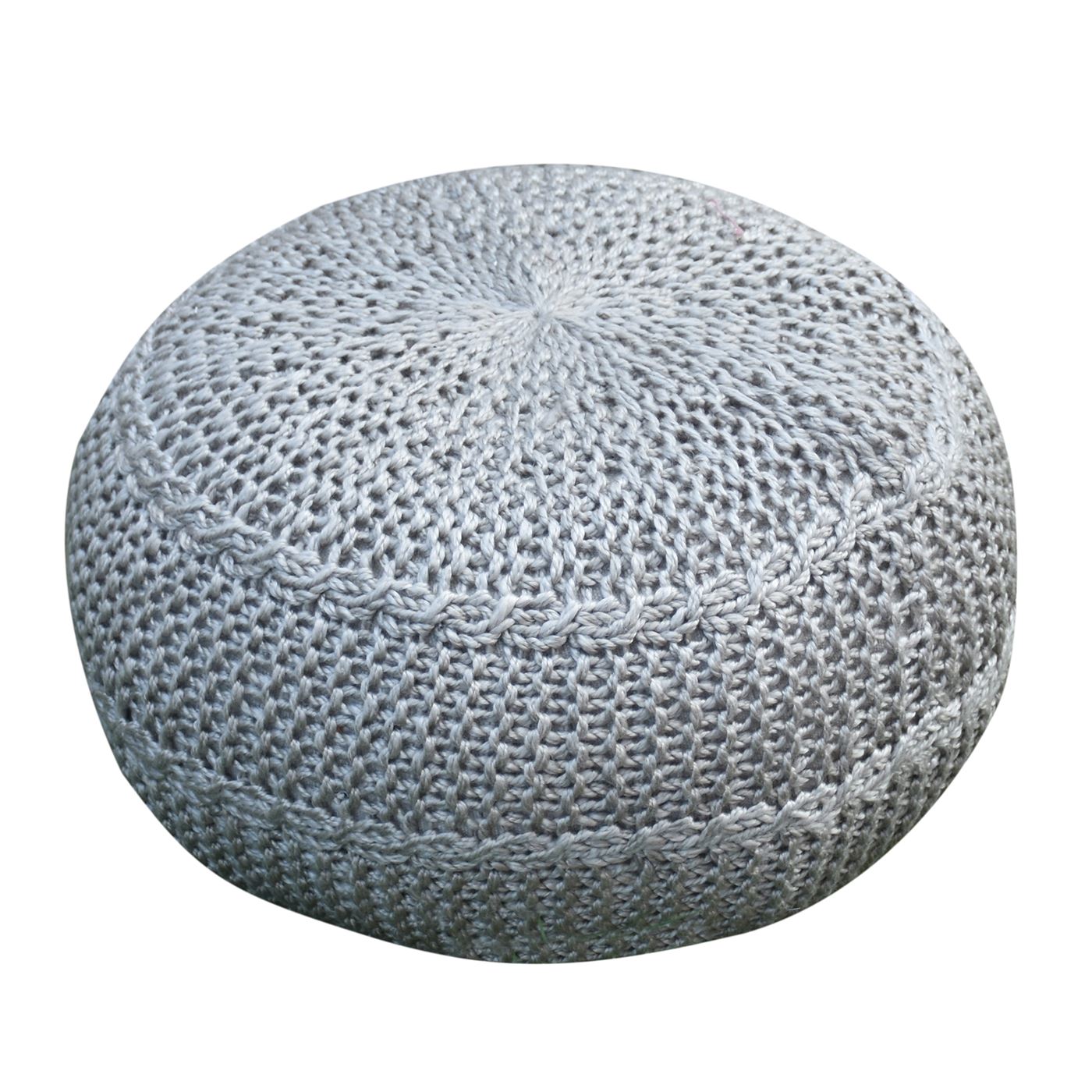 Palmas Pouf, Pet, Grey, Hm Knitted, Flat Weave 