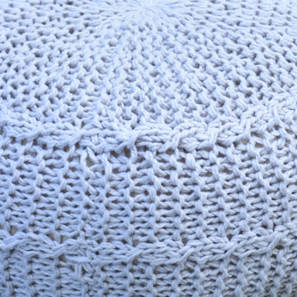 Palmas Pouf, Pet, Natural White, Hm Knitted, Flat Weave 