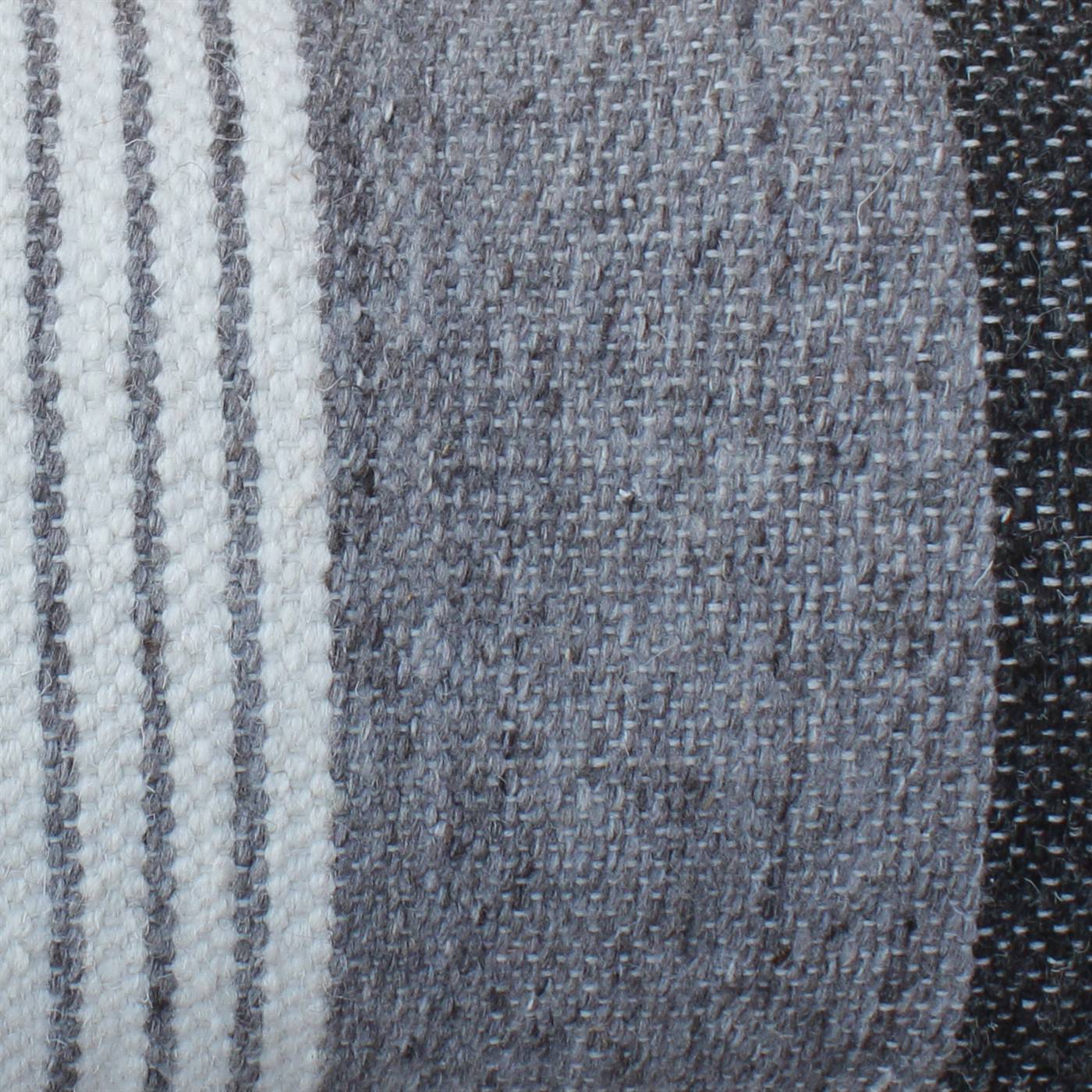 Palomo Lumber Cushion, 36x91 cm, Natural White, Grey, Charcoal, Wool, PET, Hand Woven, Pitloom, Flat Weave