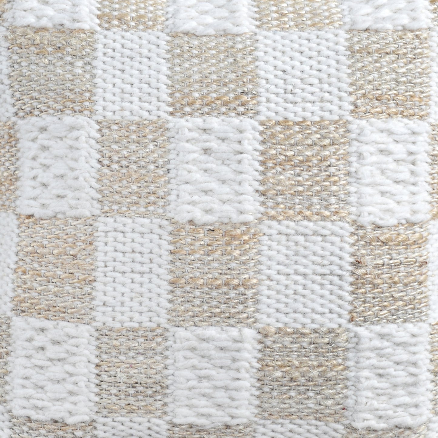 PANHAME CUSHION - JUTE/WOOL - IVORY/NATURAL - HANDWOVEN