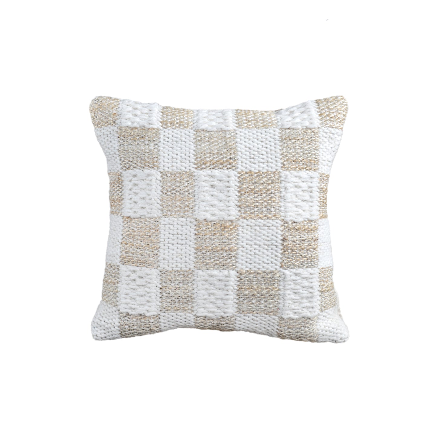 PANHAME CUSHION - JUTE/WOOL - IVORY/NATURAL - HANDWOVEN