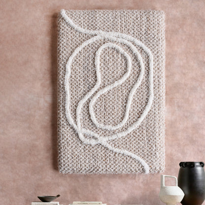 PARNAIBA WALL ART - BEIGE/IVORY - HANDWOVEN/OVER TUFTED - WOOL & MDF
