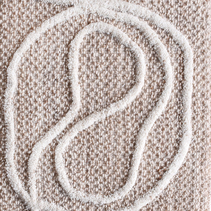 PARNAIBA WALL ART - BEIGE/IVORY - HANDWOVEN/OVER TUFTED - WOOL & MDF