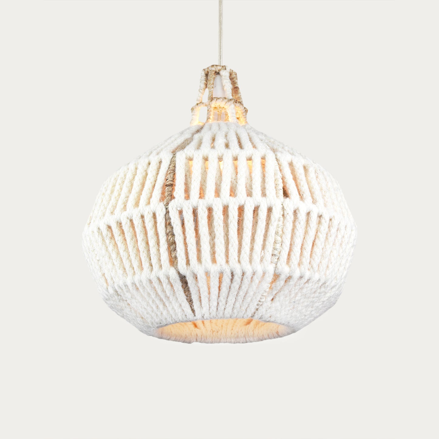 PAULICEIA LAMP - IVORY/NATURAL - HAND MADE - WOOL + JUTE