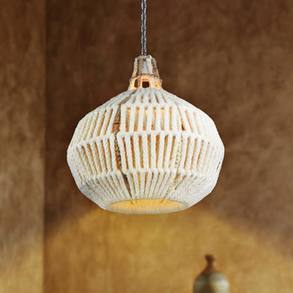 PAULICEIA LAMP - IVORY/NATURAL - HAND MADE - WOOL + JUTE