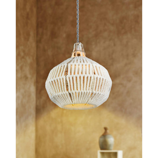 PAULICEIA LAMP - IVORY/NATURAL - HAND MADE - WOOL + JUTE