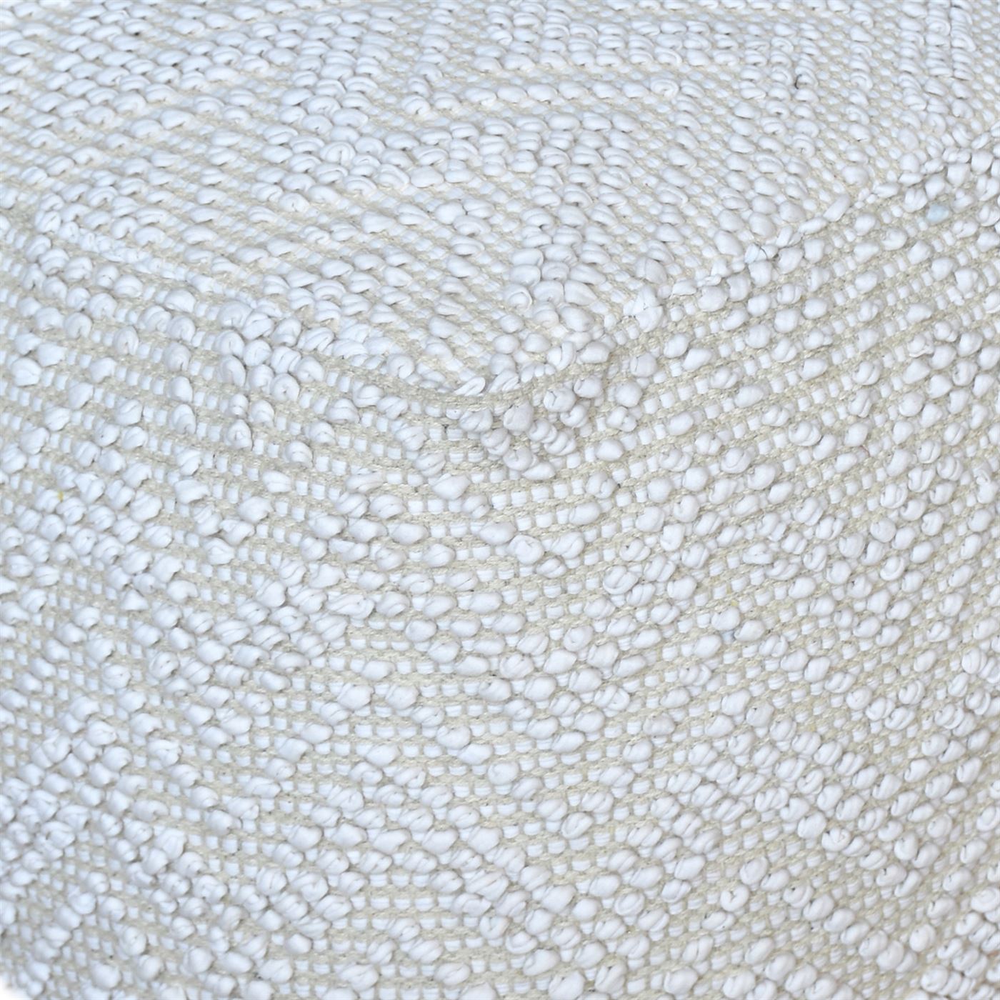 Pedro Pouf, Cotton Rag, Natural White, Pitloom, All Loop 
