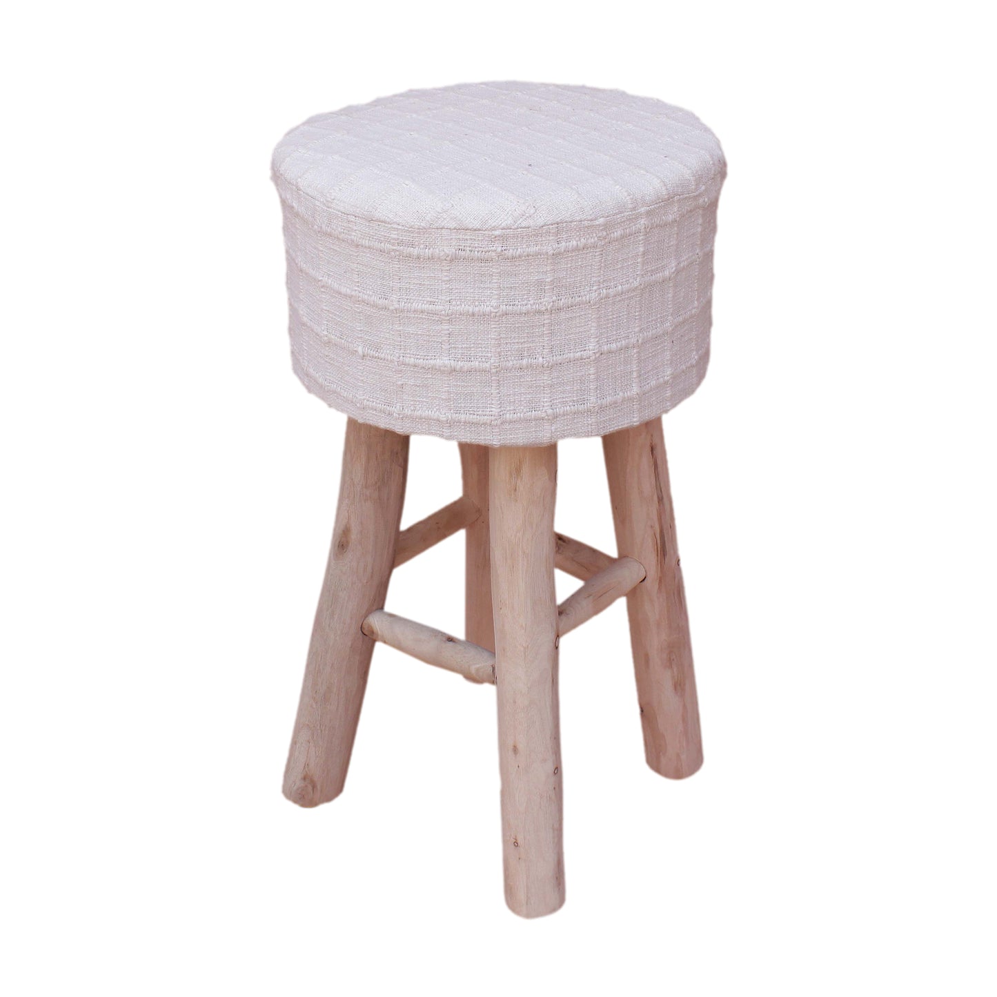 PERRET BAR STOOL - IVORY - HAND WOVEN - COTTON/POLYESTER