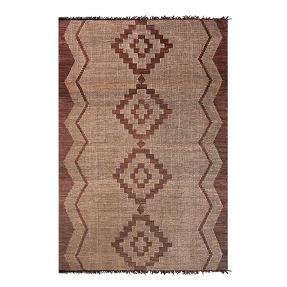Area Rug, Bedroom Rug, Living Room Rug, Living Area Rug, Indian Rug, Office Carpet, Office Rug, Shop Rug Online, Jute, Leather, Natural, Brown, Punja, Flat Weave, geometric