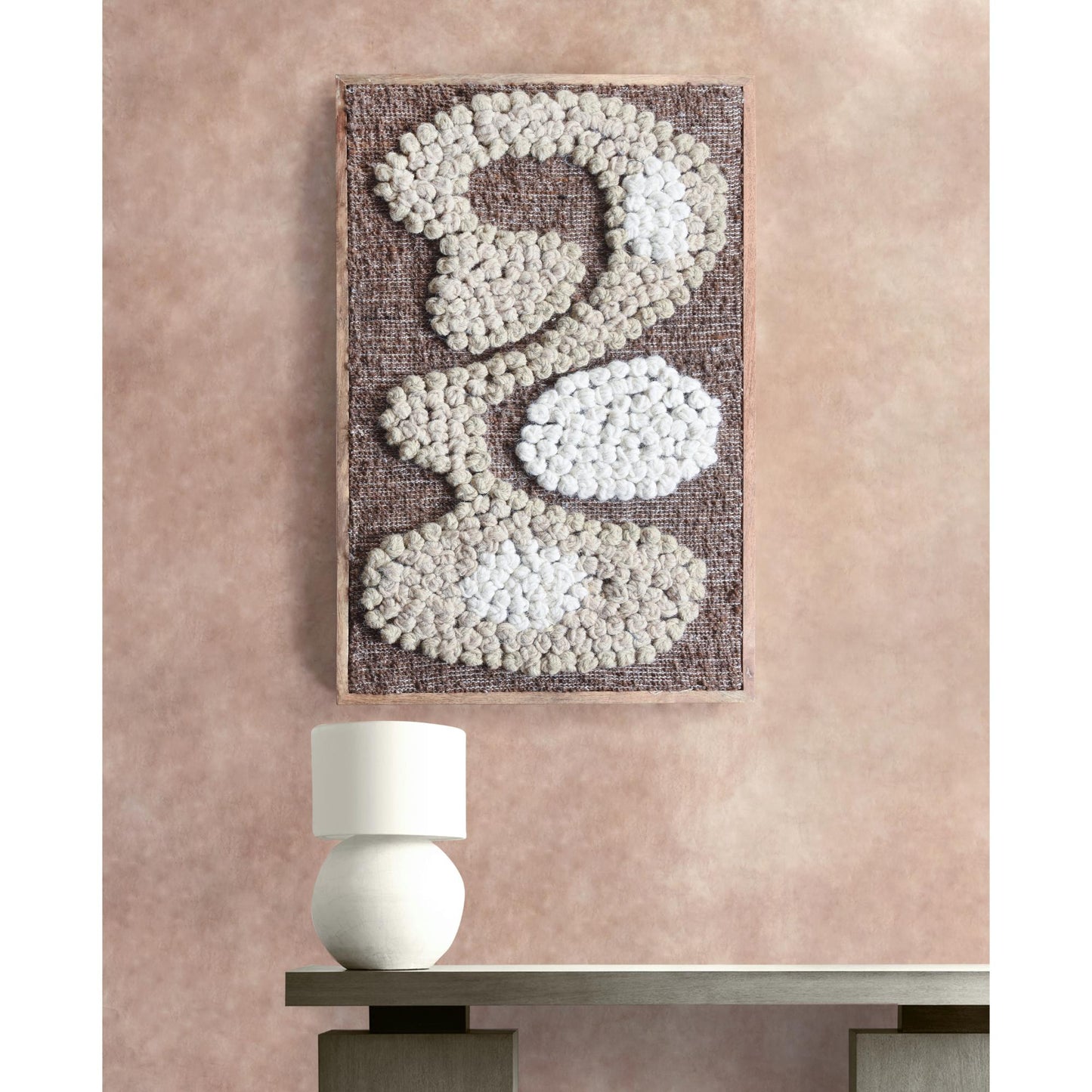 PHELIM WALL ART AND PALLOMA WALL ART - BROWN/BEIGE/IVORY - HANDMADE - WOOL MDF