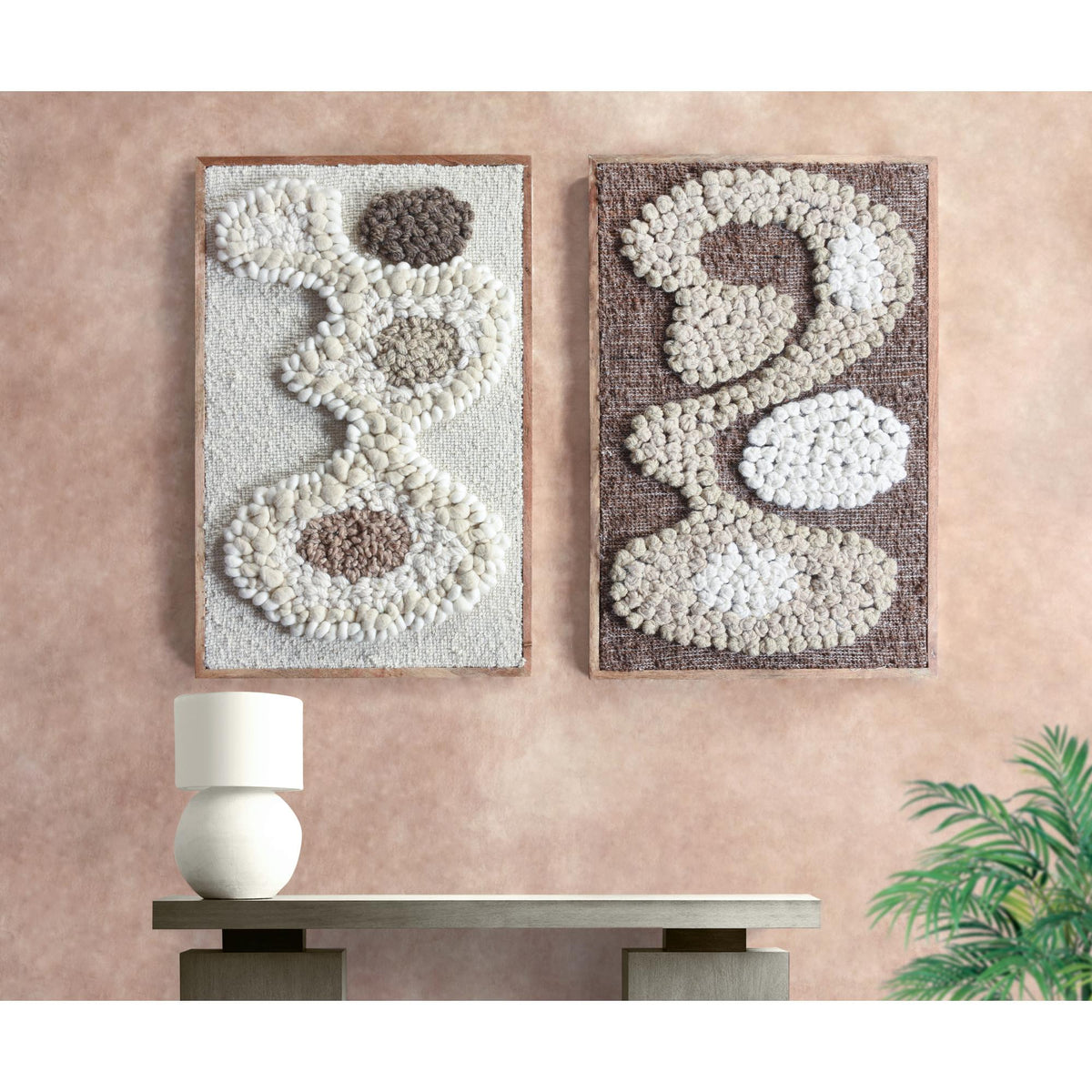 Phelim PHELIM WALL ART AND PALLOMA WALL ART - BROWN/BEIGE/IVORY - HANDMADE ...