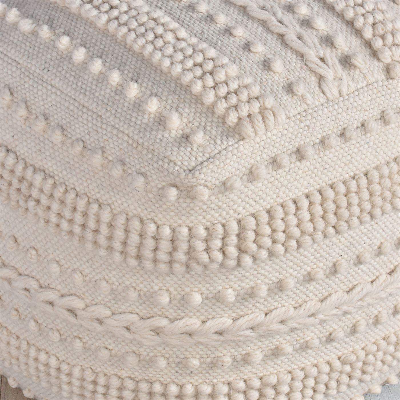 Pictor Pouf, Wool, Natural White, Pitloom, All Loop 