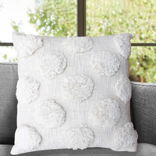 Pilares Cushion, Cotton, Natural White, Bm Fn, All Cut