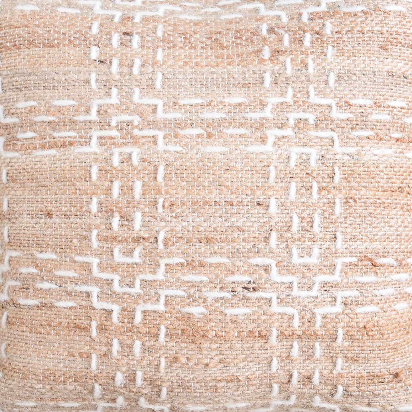 PLOPANA CUSHION - JUTE/WOOL - NATURAL/IVORY - HANDWOVEN