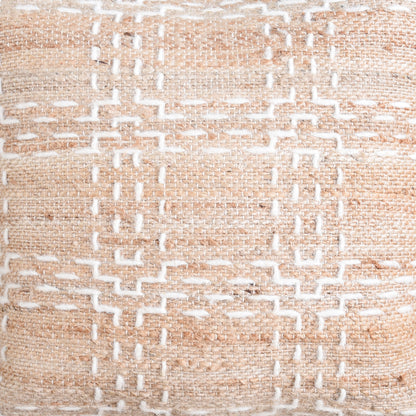 PLOPANA CUSHION - JUTE/WOOL - NATURAL/IVORY - HANDWOVEN