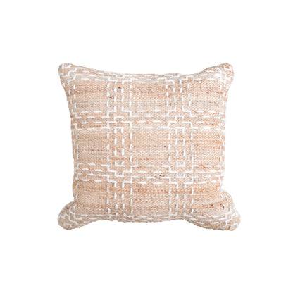 PLOPANA CUSHION - JUTE/WOOL - NATURAL/IVORY - HANDWOVEN