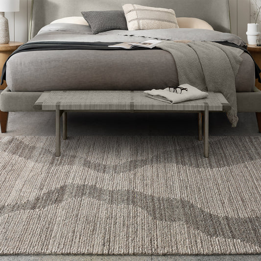 POKANA RUG - GREY/BEIGE - WOOL