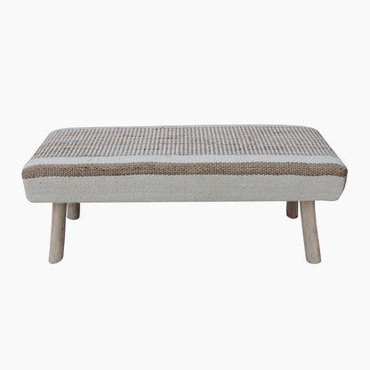 Potsdam Bench, Jute, Wool, Natural, Natural White, Pitloom, Flat Weave