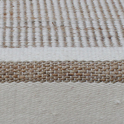 Potsdam Bench, Jute, Wool, Natural, Natural White, Pitloom, Flat Weave