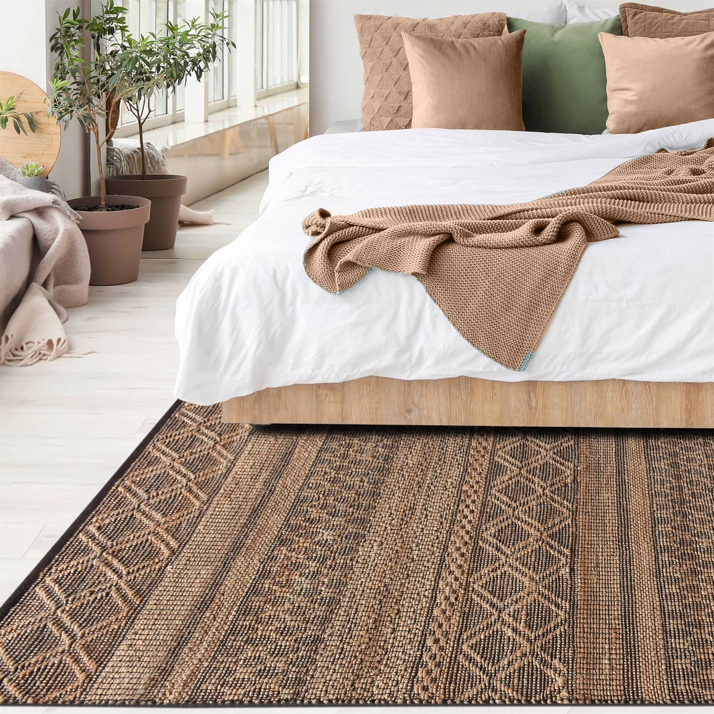 Area Rug, Bedroom Rug, Living Room Rug, Living Area Rug, Indian Rug, Office Carpet, Office Rug, Shop Rug Online, Natural, Brown , Jute, Jacquard Woven , Jaquard Durry, Flat Weave, Contemporary