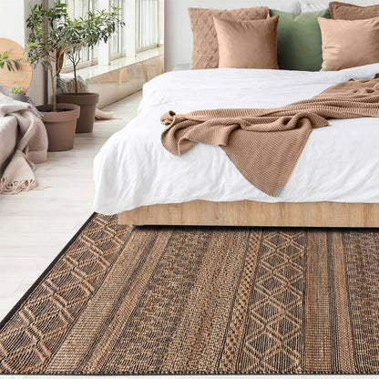 Area Rug, Bedroom Rug, Living Room Rug, Living Area Rug, Indian Rug, Office Carpet, Office Rug, Shop Rug Online, Natural, Brown , Jute, Jacquard Woven , Jaquard Durry, Flat Weave, Contemporary