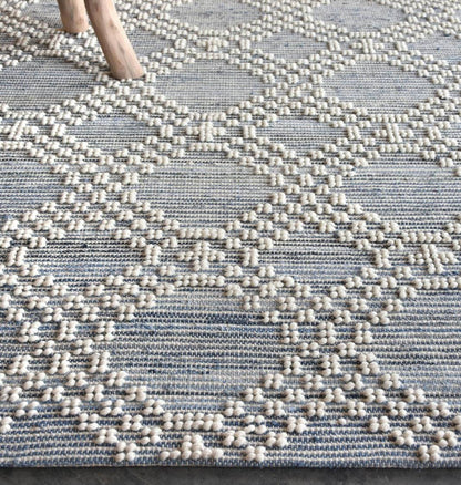 NASHVILLE RUG - BLUE/NATURAL WHITE - WOOL/DENIM