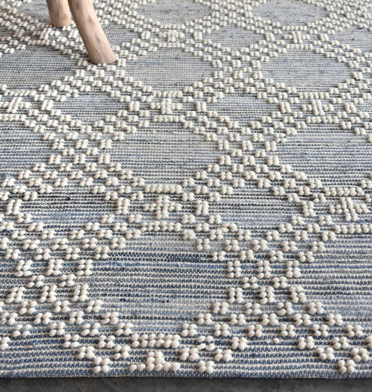 NASHVILLE RUG - BLUE/NATURAL WHITE - WOOL/DENIM