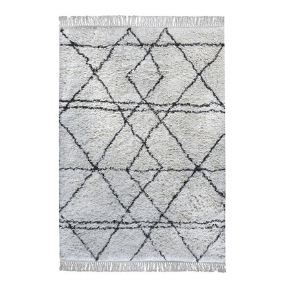 Area Rug, Bedroom Rug, Living Room Rug, Living Area Rug, Indian Rug, Office Carpet, Office Rug, Shop Rug Online, Cotton, Natural White, Charcoal, Bm Fn, All Cut, Geometrical